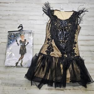 Roaring 20s Lacey Lindy Flapper Vamp Halloween Costume Dress